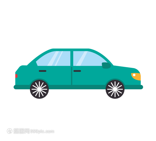 汽車綠色出租車矢量簡(jiǎn)約元素 打造環(huán)保出行的視覺(jué)經(jīng)典